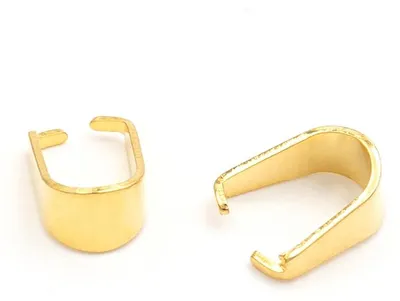 Produktbild von Vintageparts Collierschlaufen Edelstahl 18K Goldbeschichtung, 10 Stück