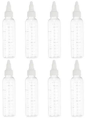 Quetschflaschen 110 ml, 8 Stück, transparent mit weißem Deckel
