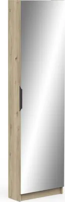 Produktbild von Schuhschrank Zayah - 50x20x180,50 cm - mit Spiegel - Eiche Nachbildung