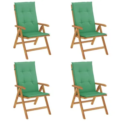 Immagine prodotto di Sedie da Giardino Reclinabili con Cuscini 4 pz in Legno di Teak