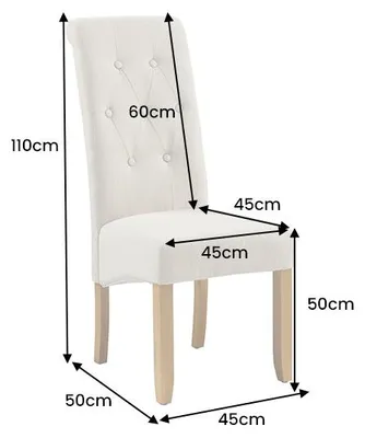 Produktbild von riess-ambiente Stuhl CASA beige Leinen Massivholzbeine Esszimmerstuhl mit Zierknöpfen und Nackenrolle