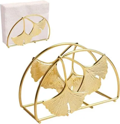 Image de Porte-serviettes en métal, lot de 2, motif feuillage, porte-papier vintage