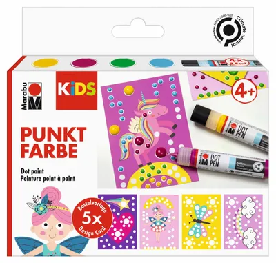 Zdjęcie produktu dla Marabu 0311000000103 Zestaw kreatywnych markerów 3D Dot Pen Kids Unicorn - 9 sztuk