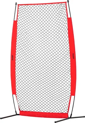 Immagine prodotto di Schermo da baseball per gabbia di battuta, schermo di sicurezza per baseball e softball 7x4 piedi, schermo di battuta portatile con protezione per il corpo, borsa per il trasporto e picchetti, rete da baseball per la protezione dei lanciatori
