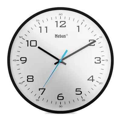 Produktbild von Analoge Quarz-Wanduhr klassisches Design kräftige, große Ziffern 30cm Durchmesser / Farbe: Schwarz-Weiß / Modell: 16247