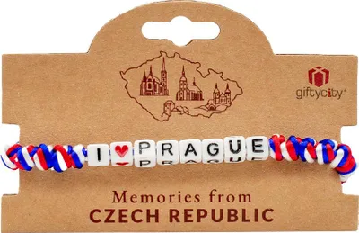 Obrázek produktu pro GiftyCity Pletený náramek I Love PRAGUE