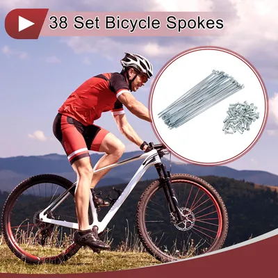 Produktbild von 38 Satz 12G Fahrradspeichen 163mm Fahrradspeichen Verzinkter Kohlenstoffstahl Silberton