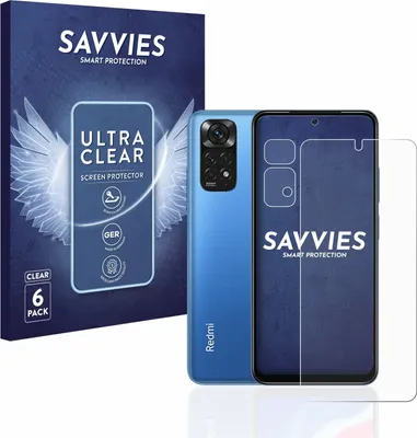 Produktbild von 6x Für Xiaomi Redmi Note 11 (Display+Kamera) Schutzfolie Savvies Displayschutz Display Schutz Folie Klar Transparent