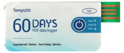 Temperaturlogger für Kühlkette, USB, -20 bis +40 °C, ±0,5 °C, 10.000 Datenpunkte