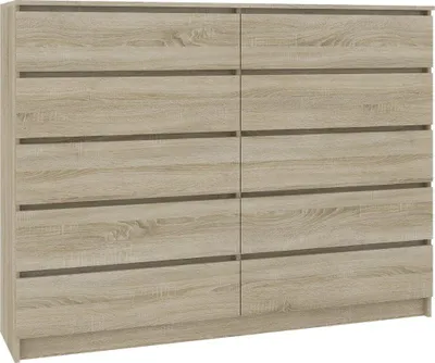 Produktbild von Akord Kommode 10 Schubladen Rustikale Eiche/Weiß 160X40X121 Cm