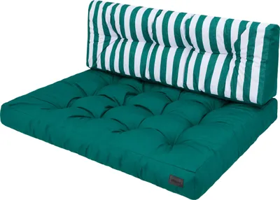 Produktbild von Palettenkissen Set – 120×82 + 120×40 cm – 12 cm dick, wetterfest, beidseitig nutzbar, handgefertigt Gartenkissen | Pillowprim
