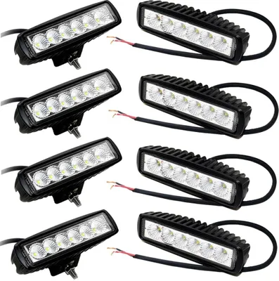 Produktbild von Greenmigo 8x18W Autoscheinwerfer LED Scheinwerfer Arbeitsscheinwerfer Offroad Zusatzscheinwerfer Auto DRL Working Lamp Spotlight Headlamp Black Die Cast Aluminium IP67