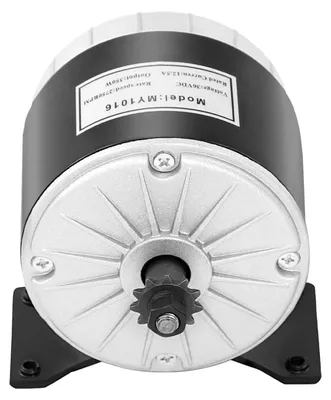 Immagine prodotto di Motore per monopattini elettrici e biciclette elettriche - MY1016 Motore a corrente continua con spazzole - 36 V 350 W - A magneti permanenti - IP54 resistente agli spruzzi d'acqua - Ø 10 cm x 10,5 cm - Cavo a 2 fili (nero/rosso) - Nero