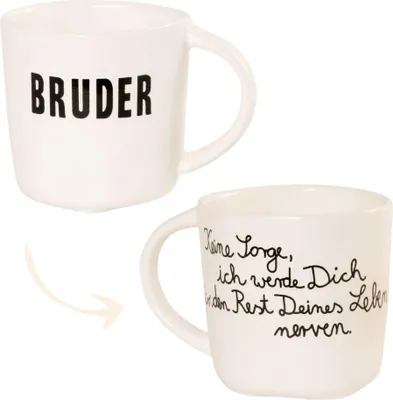 Produktbild von Porzellan Tasse Bruder mit Herzboden