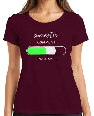 Productafbeelding van Sarkastische opmerking, grappig dames T-shirt, bordeauxrood, maat S