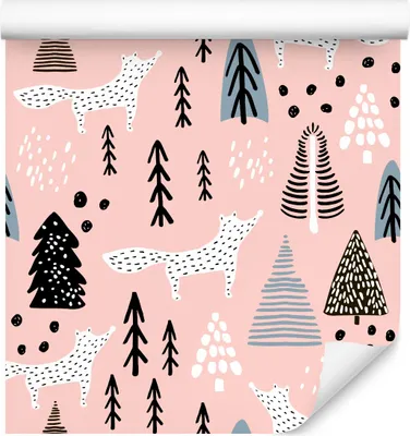 Obrázok produktu pre 10m VLIES WALLPAPER rolka detská izba lesné zvieratá líšky stromy gule XXL