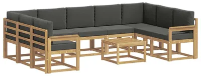 Produktbild von vidaXL Outdoor-Sofagarnitur 10 pcs Weiß und Anthrazit 59 x 59 x 37 cm