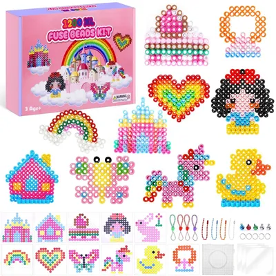 Imagen del producto de Set de cuentas para planchar de tamaño XL, con 1200 elementos en 9 colores