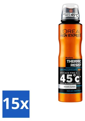 Productafbeelding van 15 x Mannen Deodorant Spray - Thermoresistent - 150 ml - Deodorantspray - Thermoresistent - 48 uur bescherming