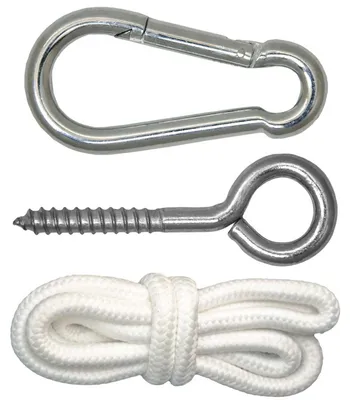 Produktbild von Hängematten Befestigung bis 160kg - mit Karabiner und Schrauben