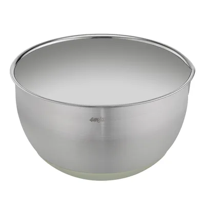 Produktbild von Emsa Rührschüssel Prep & Bake, Edelstahl, Silikon, Grün, Silberfarbren, 20 cm / 3 L, K32720