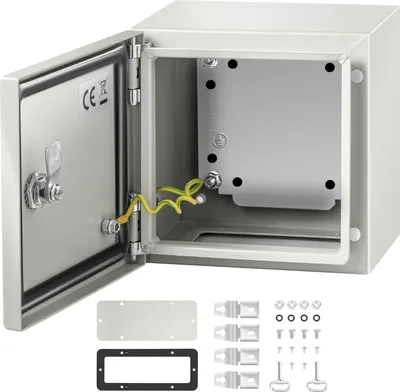 Zdjęcie produktu dla Stalowa obudowa VEVOR NEMA, 8 x 8 x 6\'\' stalowa skrzynka rozdzielcza NEMA 4X, wodoodporna i pyłoszczelna IP66, elektryczna skrzynka przyłączeniowa do użytku zewnętrznego/wewnętrznego