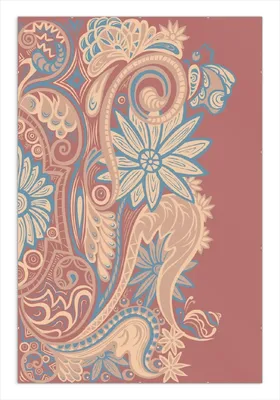 Produktbild von Wallario Wandbild Muster mit Blumen in Pastellfarben, Größe: 61 x 91,5 cm, Poster mit rahmenlosen Bildhalter