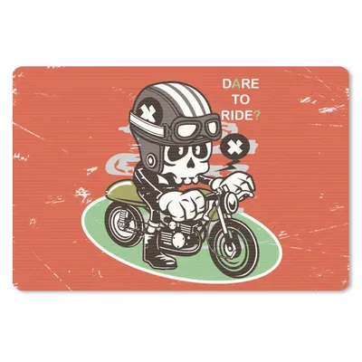 Produktbild von MuchoWow® Schreibtischunterlage Vintage - Totenkopf - Motor 60x40 cm - XXL Mauspad - Großes Mauspad