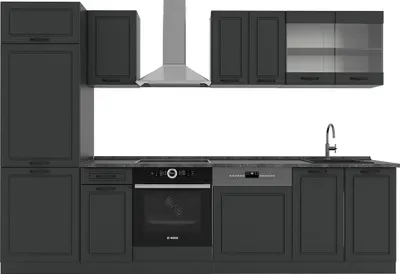 Produktbild von Küchenzeile Vicco R-Line Anthrazit Landhaus/Anthrazit 300 cm ohne Arbeitsplatte, Model 53414