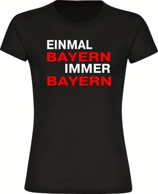Produktbild von multifanshop Damen T-Shirt - Bayern - Einmal Immer, schwarz, Größe 3XL
