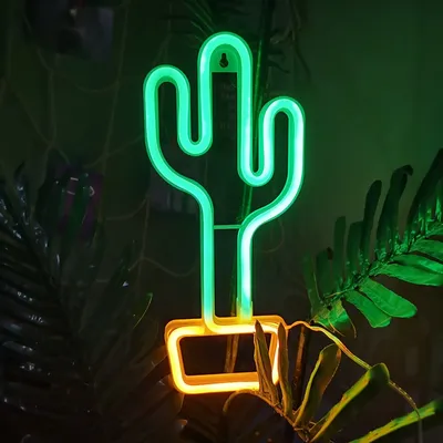 Produktbild von Neon lampe kaktus led lampen led deko neon sign neon schild neon light led wanddeko ambientebeleuchtung wohnzimmer neonlicht schriftzug Geschenk für das Pflanzenmädchen Pflanzenfrau