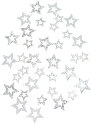 Produktbild von 36 Streuteile Sterne Schneeflocke Acryl silber Ø3-4,5cm Winter Weihnacht Advent, Ausf:Stern offen