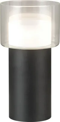 Produktbild von EGLO LED Tischlampe Molineros, Nachttischlampe, Tischleuchte, Stahl in schwarz, Glas, Kunststoff in klar, weiss GU10 Fassung