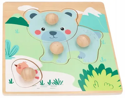 Produktbild von Adam Toys Holz-Steckpuzzle Jahreszeiten Winter mit Griffen