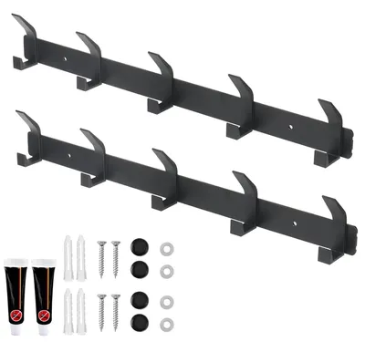 Imagen del producto de TRANKIELO® - 2 ganchos para colgar ropa de aluminio – diseño que ahorra espacio, fácil instalación, uso multifuncional