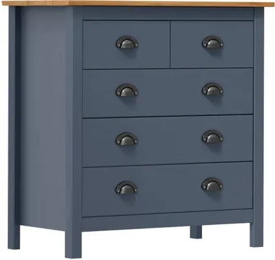 Produktbild von Sideboard Hill Grau 79x40x80 cm Massivholz Kiefer