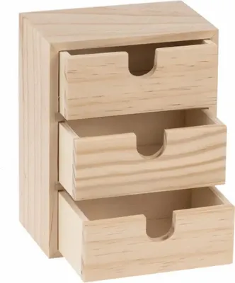 Produktbild von GLOREX Holzbox mit 3 Schubladen