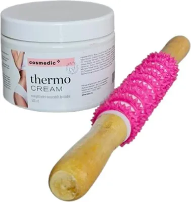 Obrázek produktu pro Masážní váleček dřeve/oryž a THERMO krém
