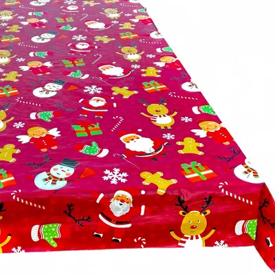 Immagine prodotto di Tovaglia monouso in poliestere, per Natale, feste, rosso, 140 x 230 cm
