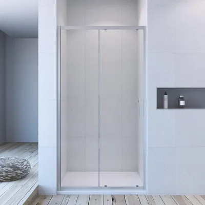 Produktbild von AQUALAVOS Duschtür Schiebetür 120 cm Nischentür Duschabtrennung 5-6 mm ESG Sicherheitsglas Höhe 185 cm Klarglas