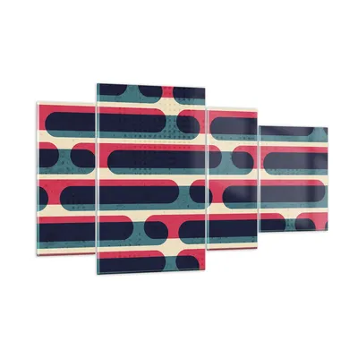 Produktbild von Bilder auf glas - 4 Teile - Abstraktion Muster Modern - 120x70cm - Glasbilder - Wandbilder - Bilder - zum Aufhängen bereit - Wanddekoration aus Glas - Glas Bilder - Wandbild auf Glas - GDL120x70-4200