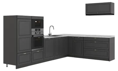 Produktbild von Eckküche Vicco Fame-Line Anthrazit-Gold Landhaus/Anthrazit 327 x 227 cm, AP Marmor, Model 64350