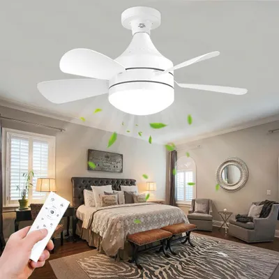 Produktbild von Deckenventilator, Deckenleuchte mit Ventilator, 35W Ventilator Lamp, mit Fernbedienung, Leise, Dimmbar, für Schlafzimmer, Wohnzimmer