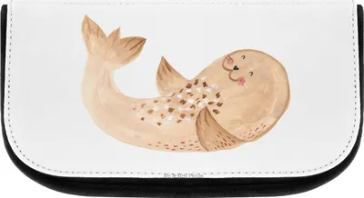 Produktbild von Mr. & Mrs. Panda Kulturbeutel Robbe Liegen - Weiß - Geschenk, Seehund, Nordsee, Necessaire, Meerestier, Make-Up Tasche, Ostsee, Strand, Lustige Sprüche, Kosmetiktasche