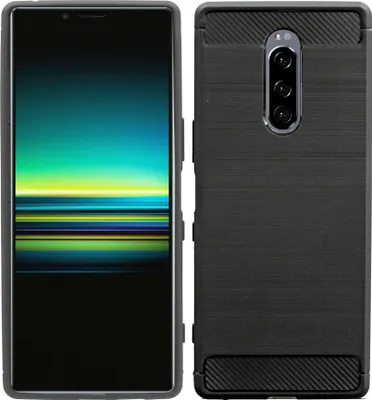 Obrázek produktu pro cofi1453® Silikonové pouzdro Carbon kompatibilní s pouzdrem SONY XPERIA 1 TPU Soft Mobile Phone Case Cover Protective Cover Black