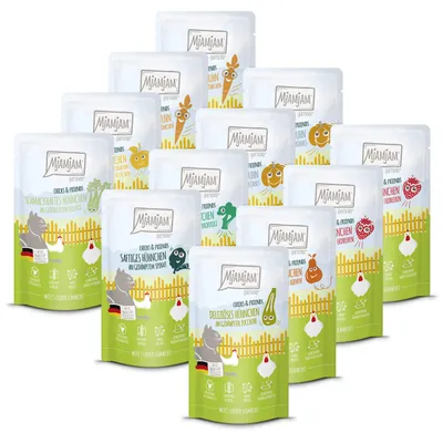 Produktbild von Katzen Nassfutter 12x125g MjAMjAM getreidefrei Chicks & Friends Fleischfutter