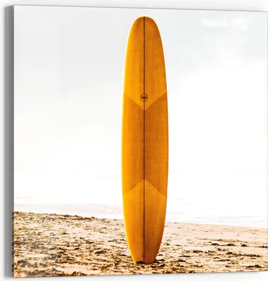 Produktbild von DEQOART Glasbild Echtglas 30x30 cm 'Goldener Surftraum' Wandbild Bild modern Deko