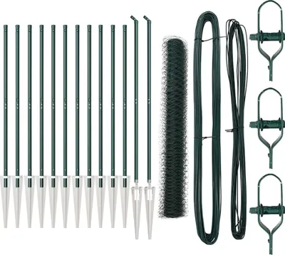 Produktbild von Grüner Stahl-Zaunpfosten, 250 cm lang, 3,2 cm breit, robust & wetterbeständig