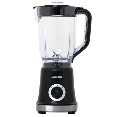 A studio shot of a black Mesko MS 4079b blender against a white background.