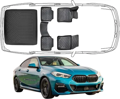 Produktbild von 3D Fußmatten & Obere Kofferraumwanne Auto Set Kompatibel mit BMW 2ér Gran Coupe F44